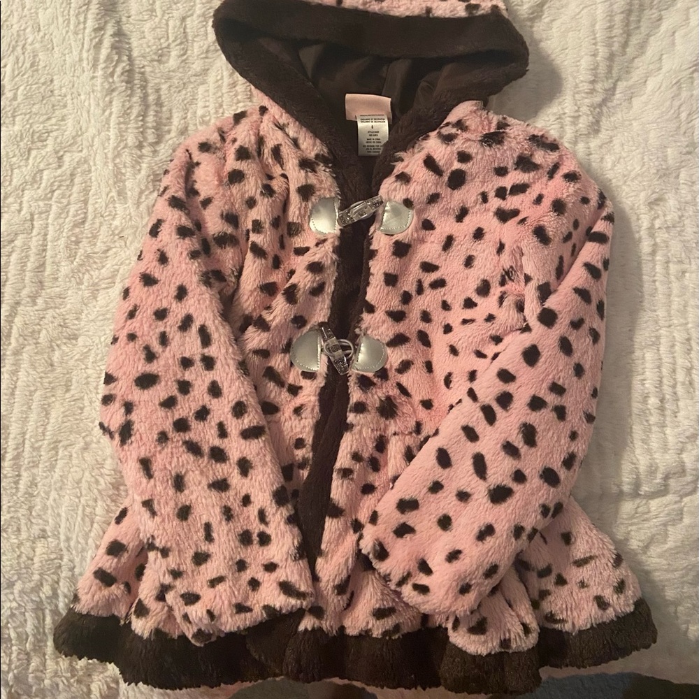 Size 6 winter coat. Pink and brown